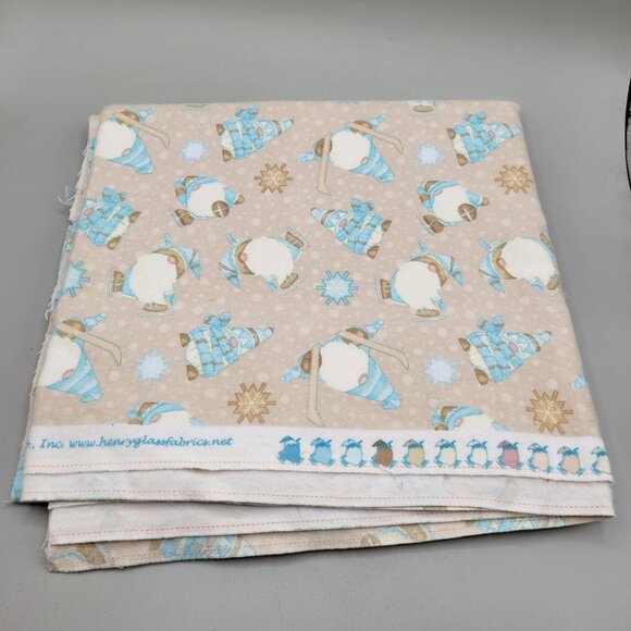 I Love Sn Gnomies Flannel Fabric Shelly Comiskey Henry Glass and Co 1.25 Yards - Picture 2 of 5